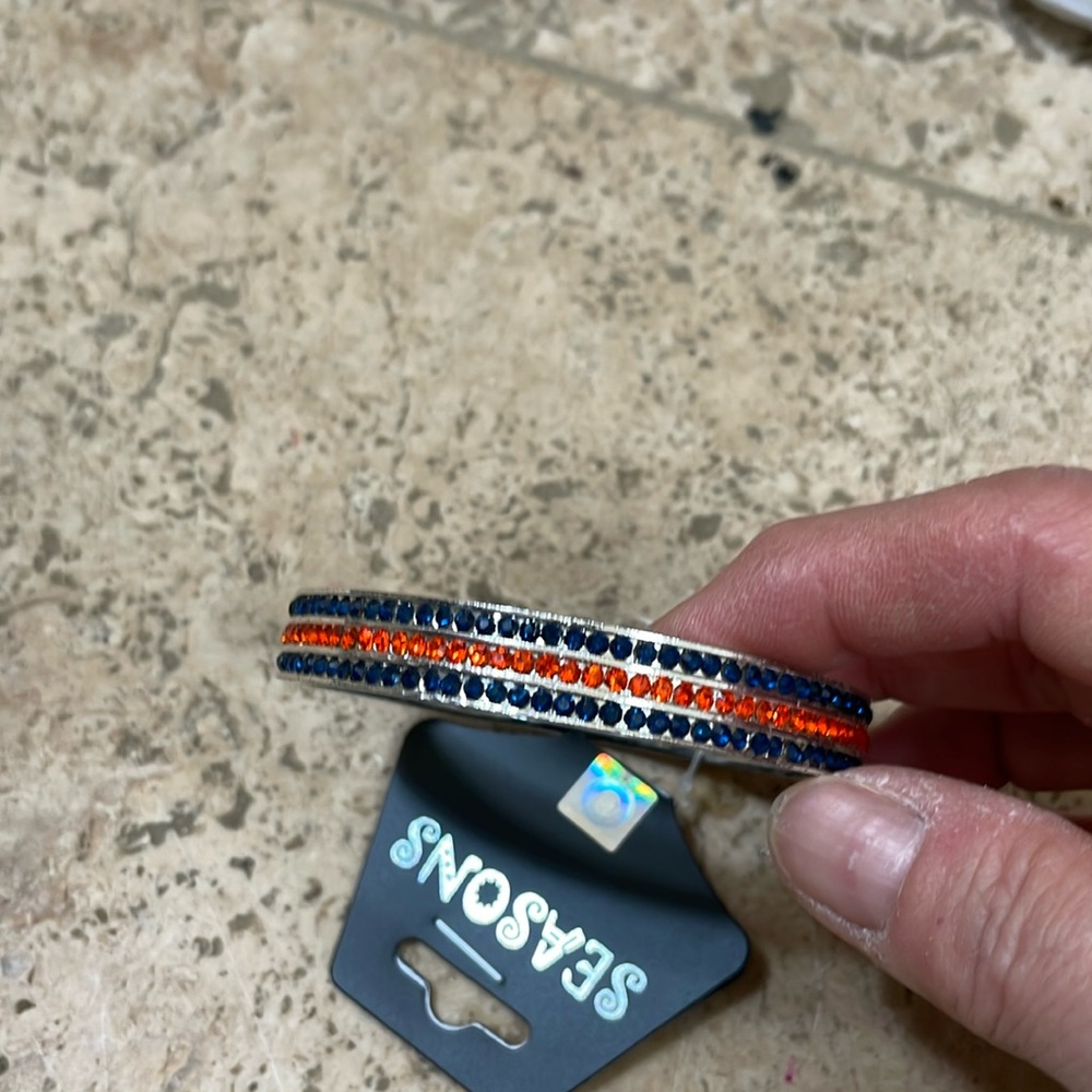 Blue/orange crystal bracelet